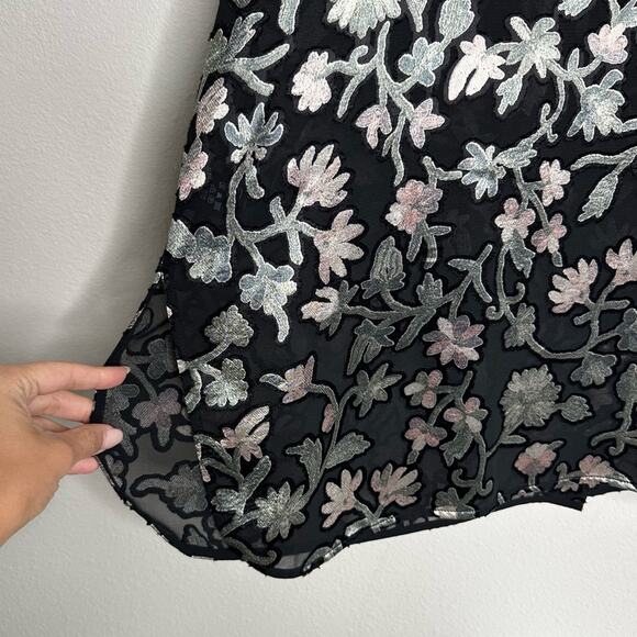 LAFAYETTE 148 NEW YORK Brayden Long-Sleeve Button-Front Floral-Burnout Blouse 3X - Picture 3 of 7